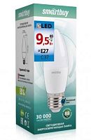 Лампа светодиодная Cвеча (LED) 9,5вт 3000К E27 Smartbuy (SBL-C37-9_5-30K-E27)