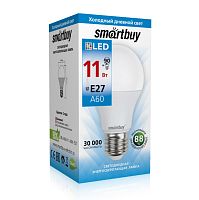 Лампа светодиодная Груша (LED) A60 11вт 4000К E27 Smartbuy (SBL-A60-11-60K-E27)