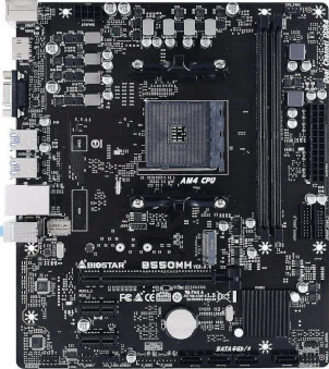 Материнская плата BIOSTAR Socket AM4 ( B550MH ) AMD B550, 2x DDR4 DIMM, 2133-4400МГц. (Up to 64Gb), 4x SATA3 (6Gb/s) (Supports AHCI & RAID 0, 1, 10) фото 2