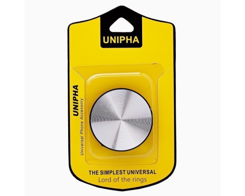 Попсокет универсальный UNIPHA (D 40mm) белый - серебро (179669) Попсокет универсальный UNIPHA (D 40mm) белый - серебро (179669)
