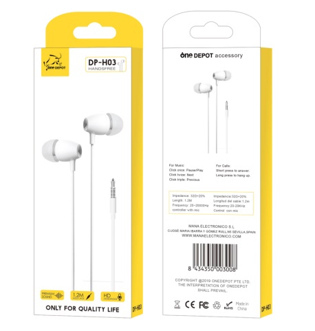 Наушники One Depot DP-H03 белые Наушники One Depot DP-H03 белые