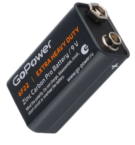 Батарейки GoPower 9V крона (00-00015598) (1шт)
