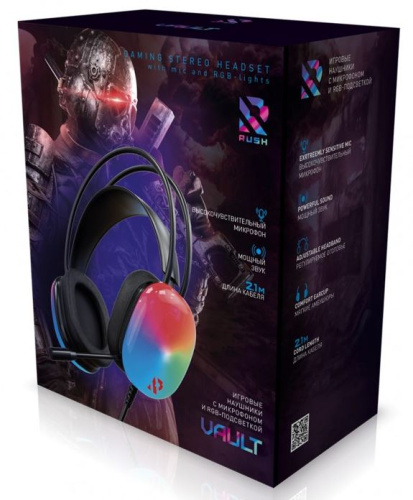 Игровые наушники SmartBuy VAULT RGB черные фото 2