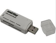 Картридер Smartbuy 749, USB 2.0 - SD/microSD/MS/M2, белый (SBR-749-W)