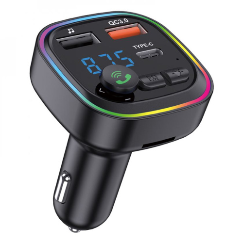 FM-трансмиттер BLUETOOTH KAKUSIGA KSC-1065 (40W, 2USB, Type-C,  3,1А, SD, microSD) черный
