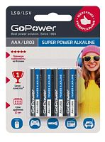 Элемент питания GoPower AAA BL4 Alkaline (00-00015602)