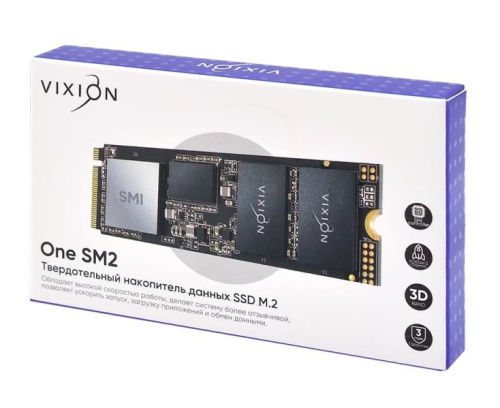 Диск SSD M.2 128Gb VIXION One SM2 PCI-E 3.x x4, SMI2263XT, R:1100MB/S, W:900MB/S 