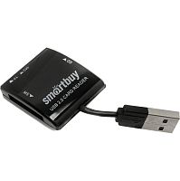 Картридер Smartbuy 713, USB 2.0 - SD/microSD/MS/M2, черный (SBR-713-K)