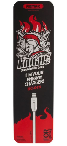 Кабель LIGHTNING REMAX RC-043i Kinght Series Cable for Apple 8-pin (серебро)