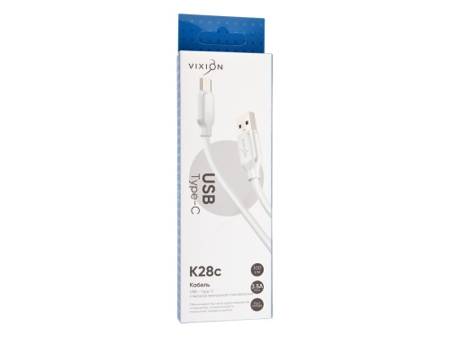 Кабель USB VIXION (K28c) 3,5A Type-C (1м) (белый) Кабель USB VIXION (K28c) 3,5A Type-C (1м) (белый)