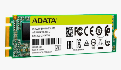 Диск SSD M.2 2280 480GB ADATA Ultimate SU650 SATA 6Gb/s (ASU650NS38-480GT-C) фото 2