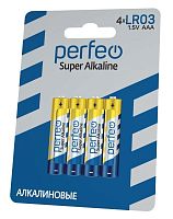 Элемент питания Perfeo LR03 AAA Alkaline 4шт