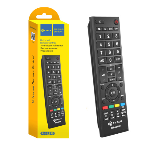 Пульт универсальный RM-L890 (TOSHIBA) черный DREAM (175038)