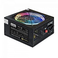 Блок питания 800W ExeGate EVO800-LT (ATX, APFC, КПД 80 (80 PLUS), 12cm RGB fan, 24pin, 2x(4+4)pin, 2xPCI-E, 6xSATA, 3xIDE, black) (289069)