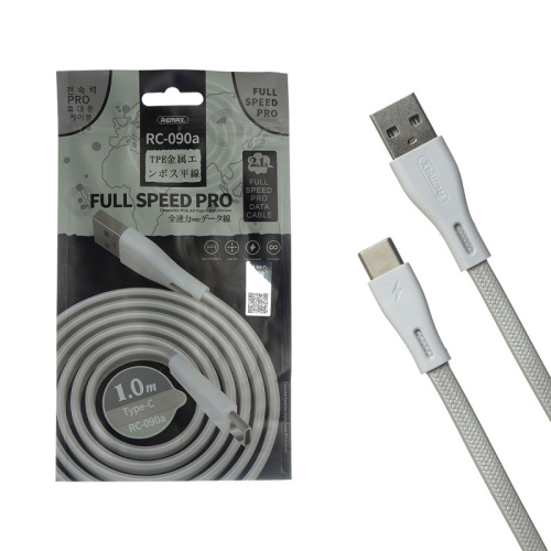 Кабель LIGHTNING REMAX RC-090i Full Speed Pro Series Cable for Apple 8-pin плоский (серебряный)