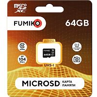 MicroSD 64GB FUMIKO MicroSDXC class 10 UHS-I (без адаптера SD) (FMD-19)