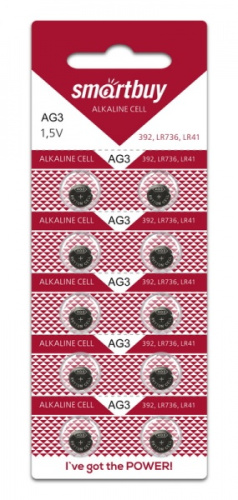 Батарейка AG3 SMARTBUY часовая (10 ШТ) (SBBB-AG3-10B) (150388)