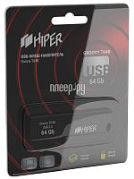 Носитель информации 64Gb USB2.0 HIPER Groovy T black (HI-USB264GBTB)