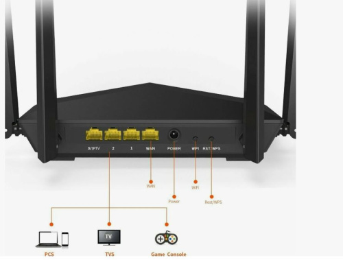Wi-Fi роутер Tenda AC6 AC1200 черный фото 2
