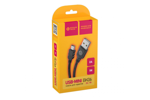 Кабель MiniUSB DREAM  BK06 2.1A 1M черный (175110)