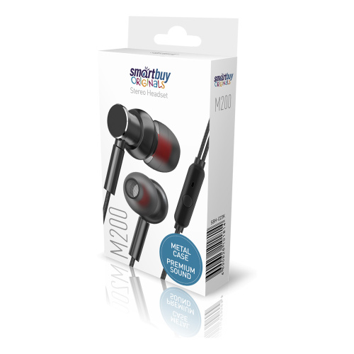 Гарнитура Smartbuy M200 (c микрофоном) черный Гарнитура Smartbuy M200 (c микрофоном) черный