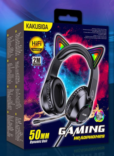 Игровые наушники KAKUSIGA KSC-850 Cat черные  фото 2