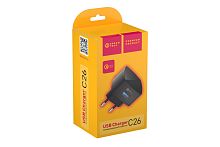 Сетевое зарядное устройство DREAM C26 USB 2.4A QC3.0 (5% - 5мин, 41.3г) черный (123132)