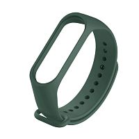 Ремешок силиконовый для Mi Band 5/6/7 Xiaomi (темно-зеленый)