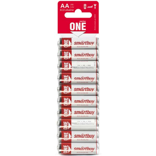Батарейка Smartbuy ONE LR6 BL10 (300/600) (10шт)