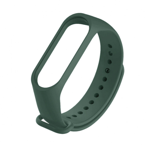 Ремешок силиконовый для Mi Band 5/6/7 Xiaomi (темно-зеленый)