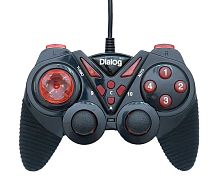 Геймпад Dialog GP-A13 , проводной, вибрация, для PC, PS2/3, USB, черно-красный
