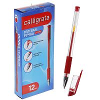 Ручка гелевая, 0.5 мм, прозрачный корпус, красный стержень Арт: 1264120