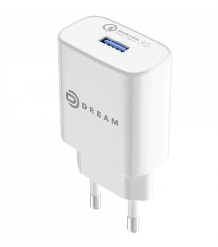 Сетевое зарядное устройство DREAM C9 2.4A QC3.0 белое (123171) фото 2