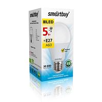 Лампа светодиодная Груша Smartbuy-A60-05W/3000/ E27 теплый, белый (SBL-A60-05-30K-E27-A)