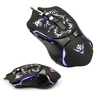 Мышь MOG-25U Nakatomi Gaming mouse - игровая, 6 кнопок + ролик, 7-ми цветная подсветка, USB, черная