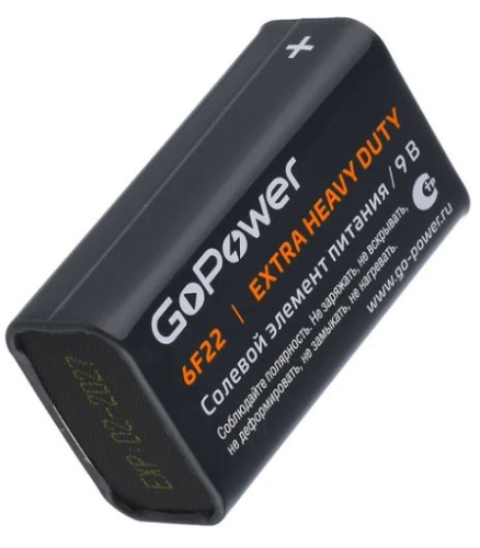 Батарейки GoPower 9V крона (00-00015598) (1шт) фото 3