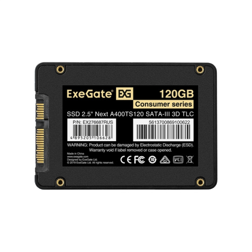 Диск SSD2.5" 120GB ExeGate Next A400TS120 (SATA-III, 3D TLC) EX276687RUS фото 2