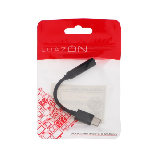Адаптер LuazON, с Type-C- AUX 3.5, чёрный (4283710)