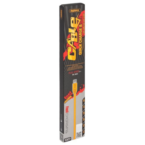 Кабель LIGHTNING REMAX RC-001i 1м Full Speed Series Cable for Apple 8-pin плоский (желтый)