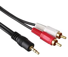 Кабель AUX ExeGate EX-CCA-458-2.0 (3.5mm Jack M/2xRCA M, 2м, позолоченные контакты)