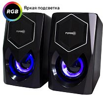Колонки 2.0 FUMIKO CONRAD с подсветкой черные