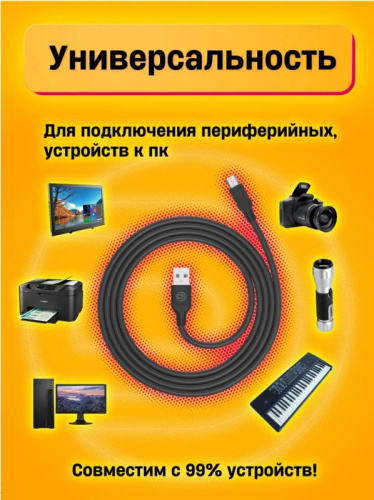 Кабель MiniUSB DREAM  BK06A 2.1A 1.5M черный (181127) фото 2