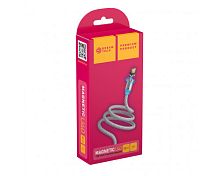 Кабель MicroUSB DREAM U40 QC3.0 2.4A 1,5M (магнитный) серебро (179670)
