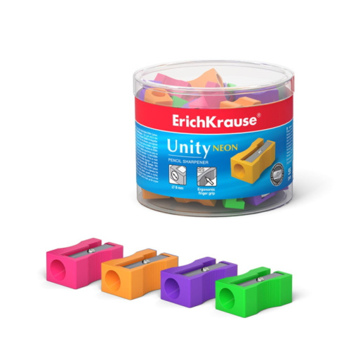 Точилка 1 отверстие Erich Krause UNITY NEON, отверстие диаметром 8 мм, микс Арт.: 1282547