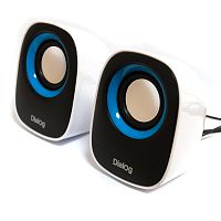 Dialog Colibri AC-06UP BLACK-WHITE - aкустические колонки 2.0, 6W RMS, черно-белые, питание от USB