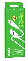 Кабель TYPE-C BOROFONE BX43 CoolJoy 1M 3A белый (2001909645857)