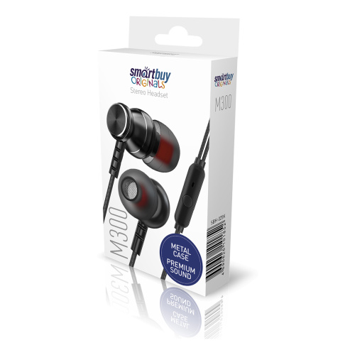 Гарнитура Smartbuy M300 (c микрофоном) черный Гарнитура Smartbuy M300 (c микрофоном) черный