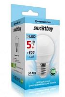 Лампа светодиодная Шарик (LED) 5Вт 4000К E27 Smartbuy (SBL-G45-05-40K-E27)