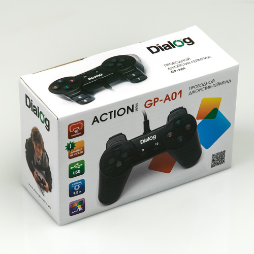 Геймпад GP-A01 Dialog Action - 10 кнопок, USB, черный фото 2