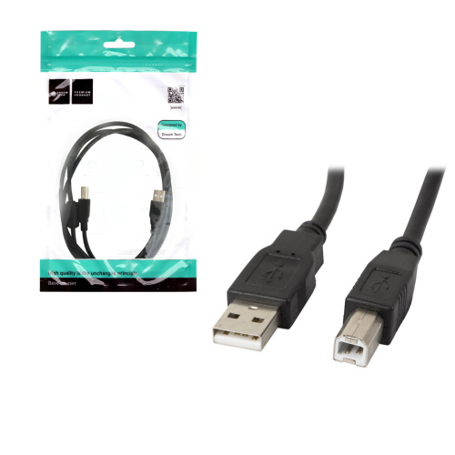 Кабель USB 2.0 A(m)-B(m) 1.5M черный DREAM (170808)